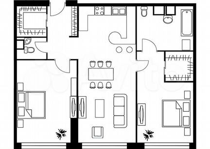 2-к квартира, 96.3 м², 36/37 эт.