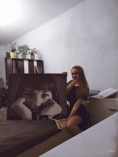 Портрет по фотографии на холсте