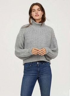 Свитер с добавлением шерсти молочный hm h&m