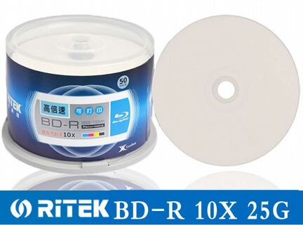 Диски Blu-ray BD-R ritek 25 Gb 10x