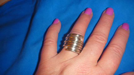 Кольцо двойное винт серебро 925