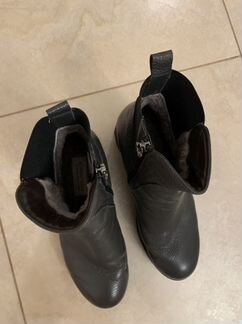 Продам серые полусапожки кожа + мех