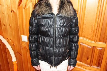 Куртка кожаная (Турция) воротник волк