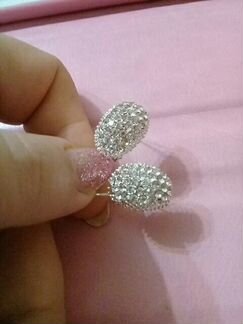 Серьги-гвоздики с фианитами