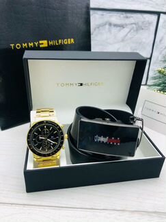 Шикарный муж набор Tommy Hilfiger часы + ремень