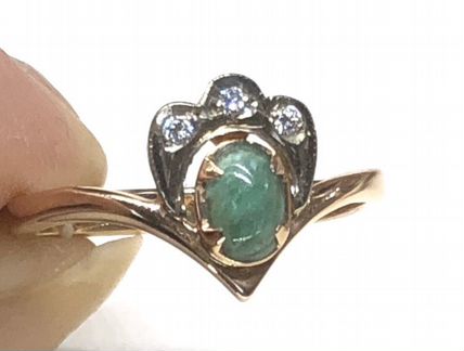 Золотое кольцо с бериллом и бриллиантами р 18