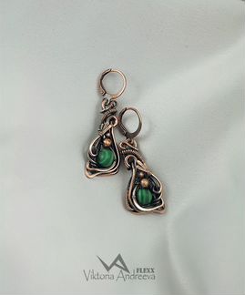 Серьги медные авторские ручной работы