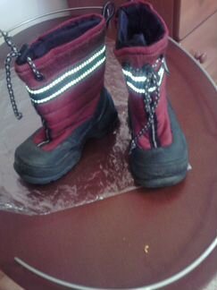 Сапожки ессо, утепленные бордового цвета