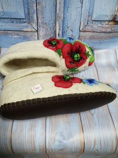Войлочные тапочки Тюльпаны - теплый подарок