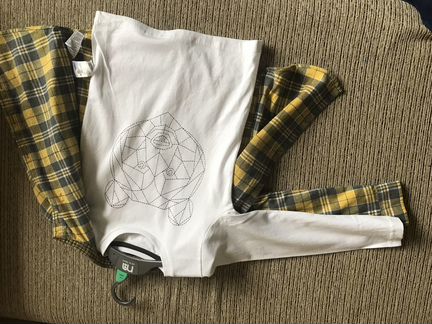 Новый Комплект Рубашка+лонгслив белый Mothercare