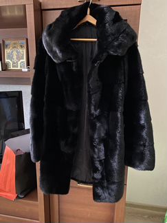 Шуба норковая с капюшоном