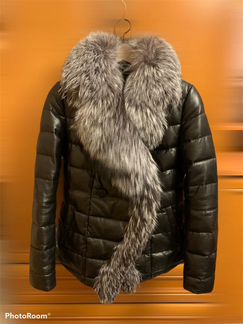 Кожаная куртка с мехом, пуховик, Снежная королева