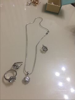 Комплект из серебра 925 бриллиантовый циркон