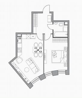 1-к квартира, 47.8 м², 21/39 эт.
