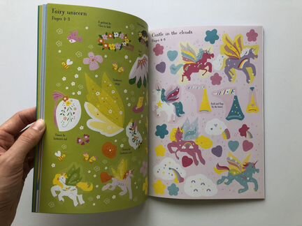 Unicorns, Usborne. Книга c наклейками на английско