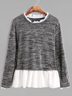 Кофта серая с баской размер 42-44