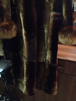 Шуба мутон с песцом 52 размер рост от 170