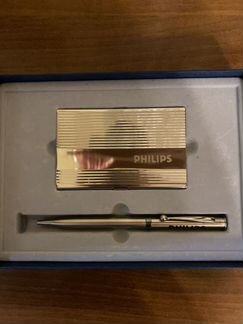 Подарочный набор Philips ручка и визитница