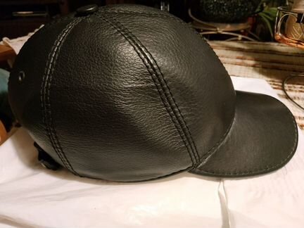 Бейсболка кожаная
