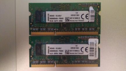 Kingston KVR16S11S8/4 - 2шт по 4gb для macbook pro