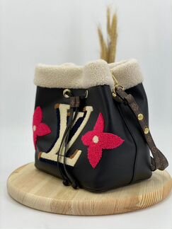 Женская сумка Louis Vuitton NeoNoe мех кожа новая