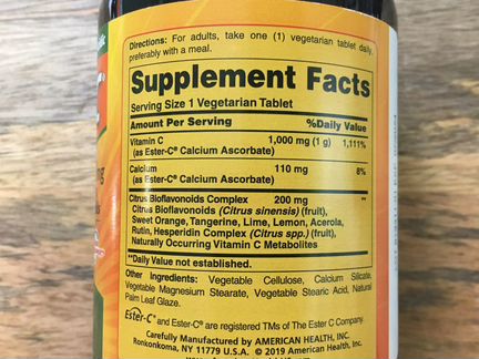 Витамин С 1000мг 180таблеток - American Health