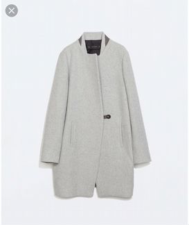 Пальто серое демисезонное Zara
